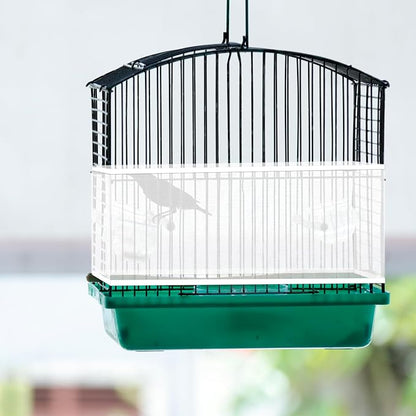 Adjustable Bird Cage Cover, 41-67‘’Bird Cage Seed Catcher Guard White Soft Airy - Image 6