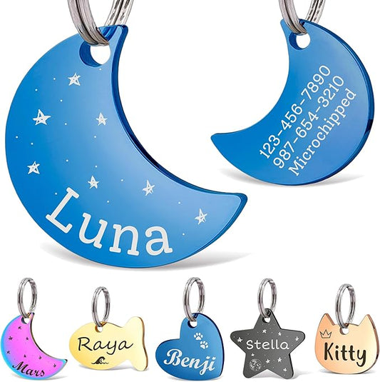 Anavia Small Size Dog Cat ID Tags, Small/XS Personalized Color Plated Stainless by Anavia
