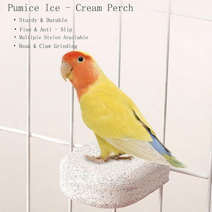 24-Inch Bird Rope Perch + 2 Volcanic Stone Bird Stands - Image 3