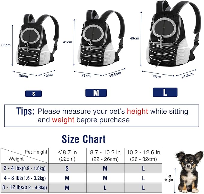 Pawaboo Pet Dog Carrier Backpack, Puppy Dog Travel Front Carrier - Image 2