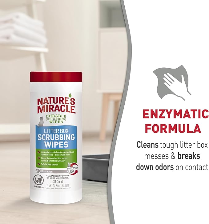 Nature’s Miracle Litter Box Scrubbing Wipes 30 Count - Image 8