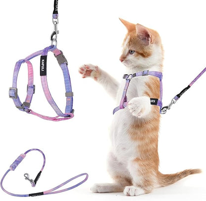 TIESOME Cat Harness and Leash Set, Adjustable Gradient Kitten Harness Escape by TIESOME