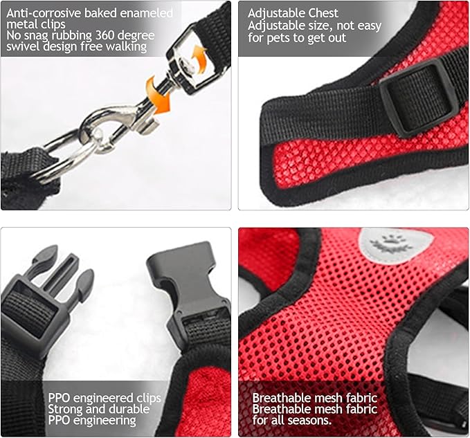 Shudyear Cat Harness and Leash, Adjustable Soft Mesh, Anti-Escape, Reflective - Image 4