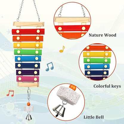 Large Parrot Suspensible Xylophone Toy, Medium Birds, African Grey - Image 6