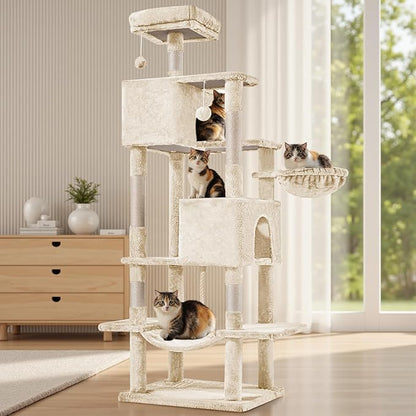 DUMOS Large 66 Inch Cat Tree Tower, Tall Multi Level Cat Climbing Tower - Image 7