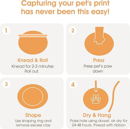 Pearhead Pet Paw Print Keepsake Ornament Kit, Memorial Clay Paw Impression - Image 6