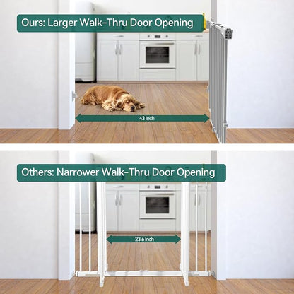 Babelio 31.5-55" No Bottom Bar Baby Gate Extra Wide, 2-in-1 Auto Close Dog Gate - Image 5