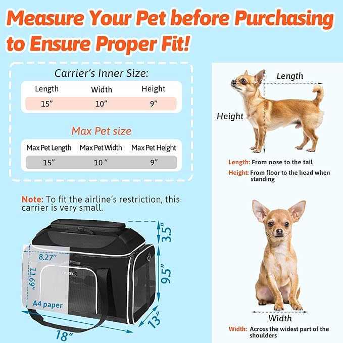 Petskd Top-Expandable Pet Carrier 18x13x9.5 Inches Southwest Airline Approved - Image 3