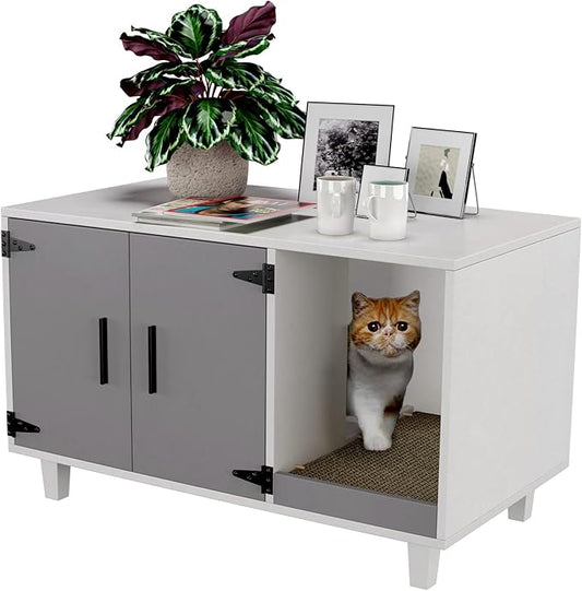 GDLF Modern Wood Pet Crate Cat Washroom Hidden Litter Box Enclosure Furniture by GDLFGoodLife