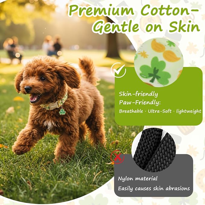St. Patrick's Day Dog Collar, Light Green Puppy Collar - Image 4