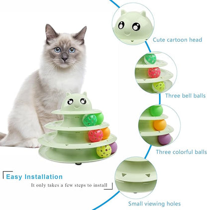 UPSKY Cat Toy Roller 3-Level Turntable Cat Toy Balls - Image 4
