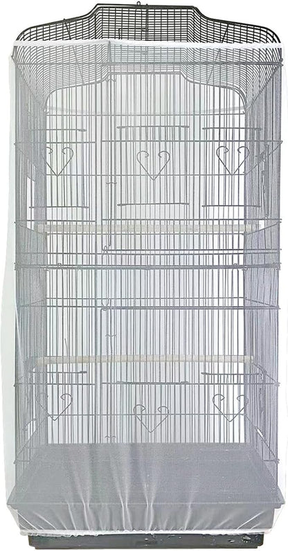 Birdcages Mesh Net Skirt Cover Reusable Stretchy Bird Cage Seed Catcher - Image 4