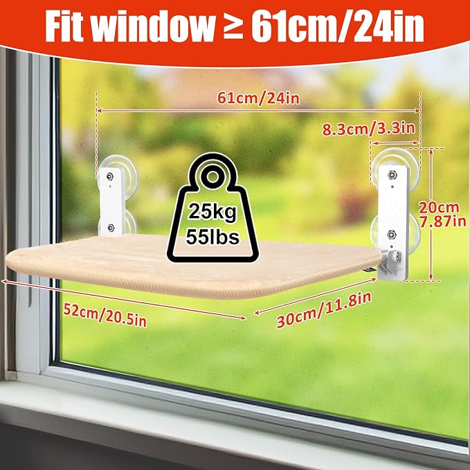 Sunhoo Cat Window Hammock Perch Cordless Perches Window Sill Seat Bed Foldable - Image 6