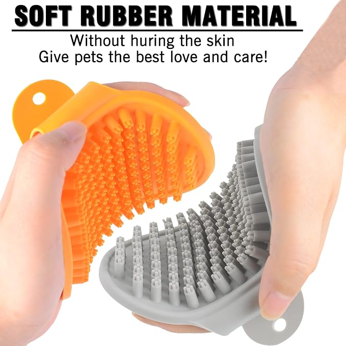 Dog Grooming Brush, Pet Shampoo Bath Brush Shedding Soothing Massage Rubber Comb - Image 3