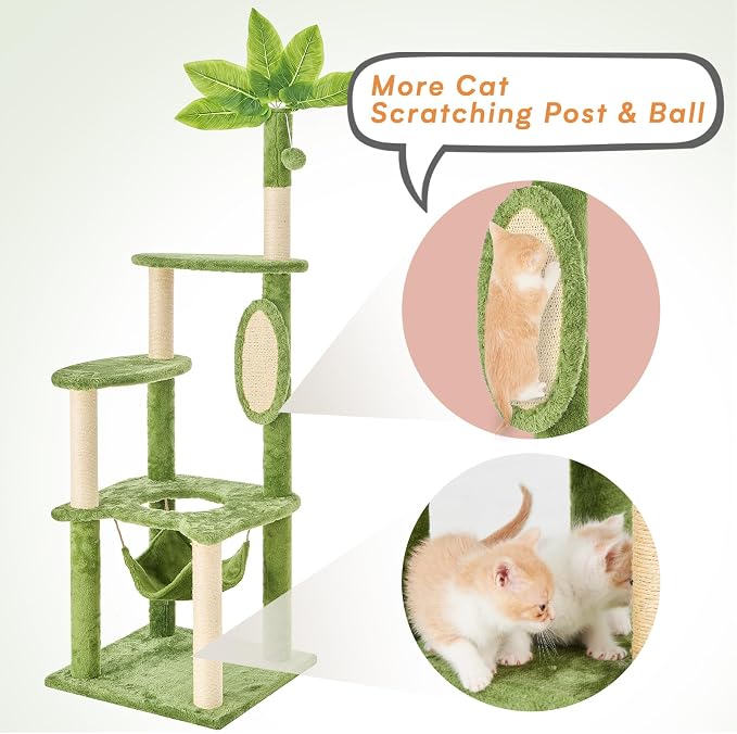 Cat Tree for Indoor Cats, 55 Inch Cat Tower - Image 4