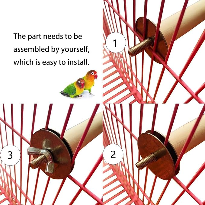 PINVNBY Bird Playground, Wood Parrot Play Gym Stand Perch Bird Cage Accessories - Image 7