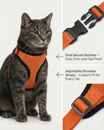 Luxelle 2 Pack Escape-Proof Cat Harness and Leash Set - Image 2