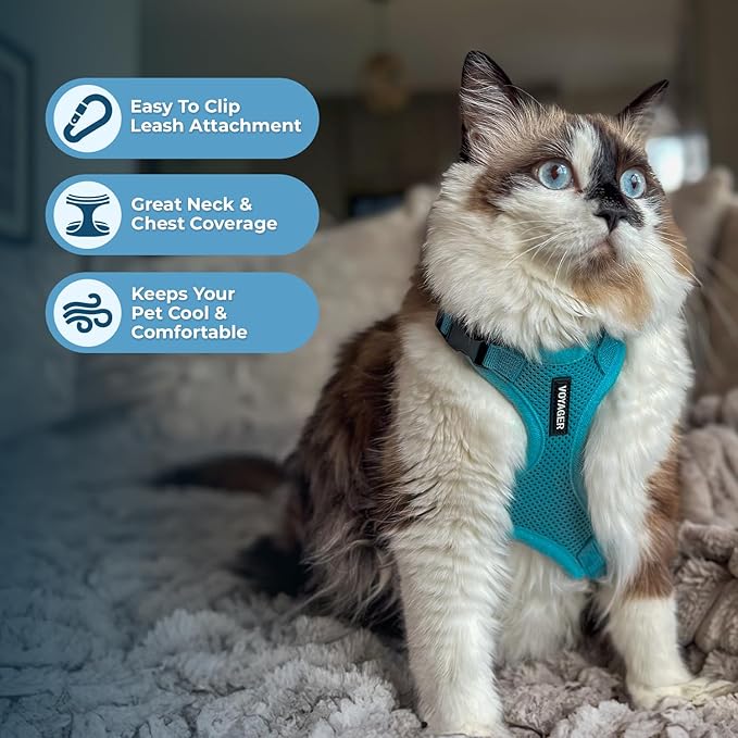Voyager Escape-Proof Step-in Lock Cat Harness & 5ft Neoprene-Handle Leash Set - Image 5