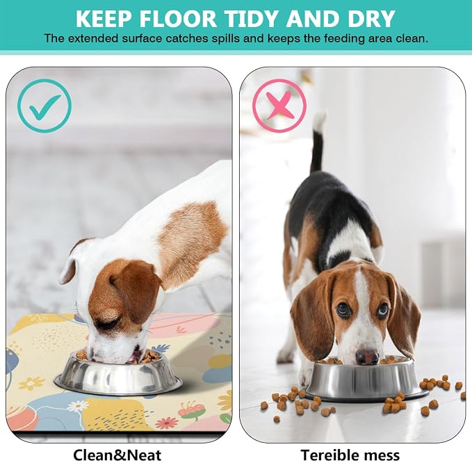 Pet Feeding Mat for Floors Waterproof Dog Mat for Food and Water Absorbent - Image 5