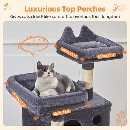 Taoqimiao Cat Tree 57.5-Inch, Cat Tower - Image 7