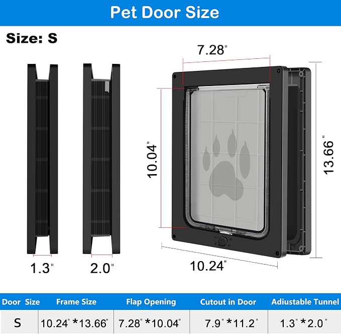 CEESC Dog Door for Pets Up to 20lb, Weatherproof Pet Door for Cats and Dogs - Image 6