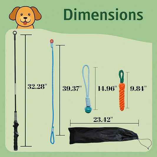 Flirt Pole for Dogs, Tether Tug Outdoor Dog Toy, Interactive Toys for Large - Image 2