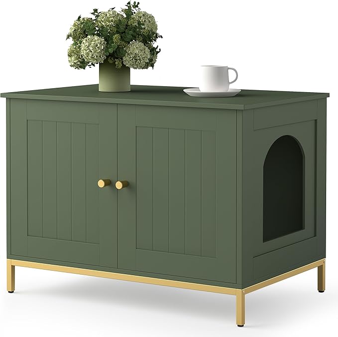 Homhedy Cat Litter Box Enclosure, Cat Washroom Furniture by Homhedy