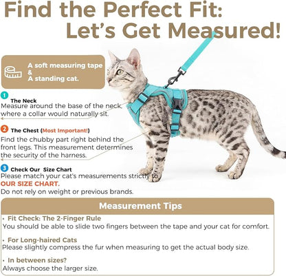 Cat Harness and Leash Set Escape Proof Tactical Medium Kitten Harness Emotional - Image 2