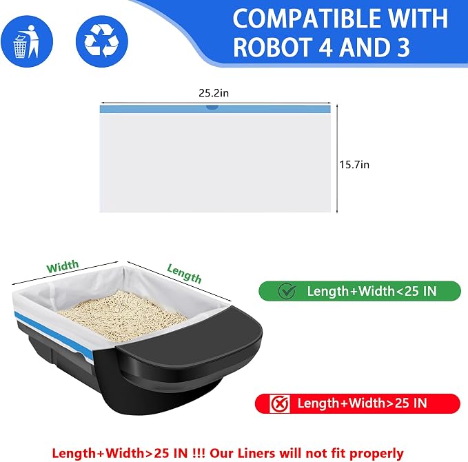 80 Count Cat Litter Box Liner for Automatic Cat Litter Box and Litter Box Robot - Image 3