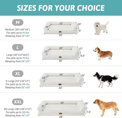 Cute Dog Bed for Extra Large Dogs, Faux Rabbit Fur Orthopedic Foam Dog Bed - Image 2