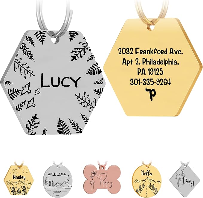 PawFurEver Dog Tag Personalized Pet Name | Customized Dog Tags Engraved Front & by PawFurEver