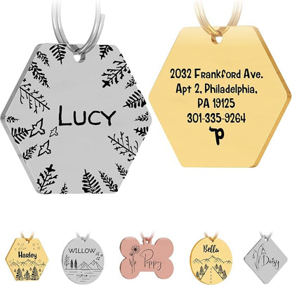 PawFurEver Dog Tag Personalized Pet Name | Customized Dog Tags Engraved Front & by PawFurEver