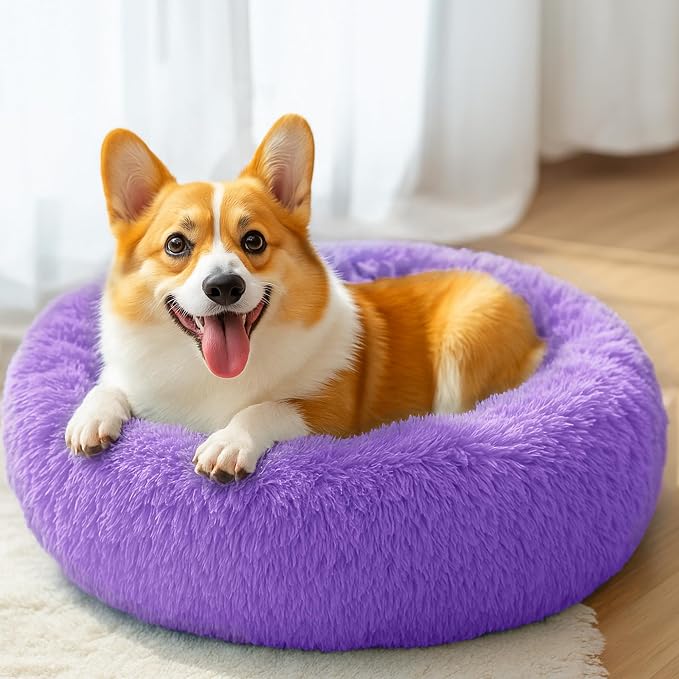 28in Large Dog Bed, Medium Size Dog and Cats, Calming Donut Bed - Image 5