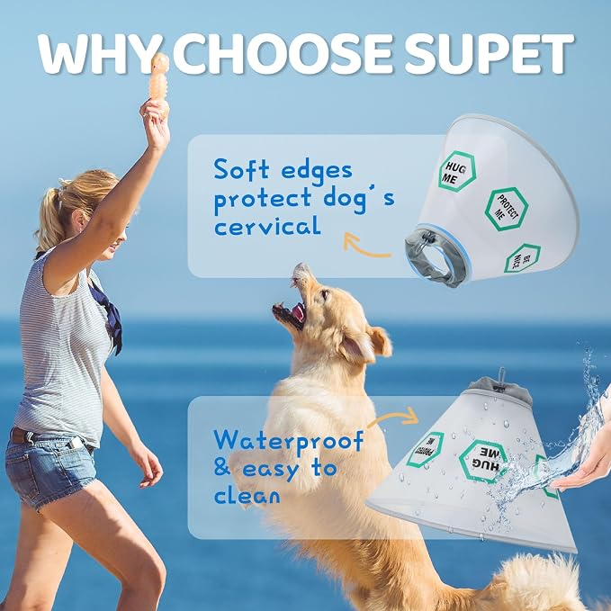 Supet Dog Cone Collar After Surgery to Stop Licking: Adjustable Recovery - Image 2