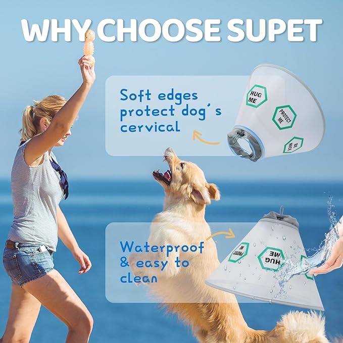 Supet Dog Cone Collar After Surgery to Stop Licking: Adjustable Recovery - Image 2