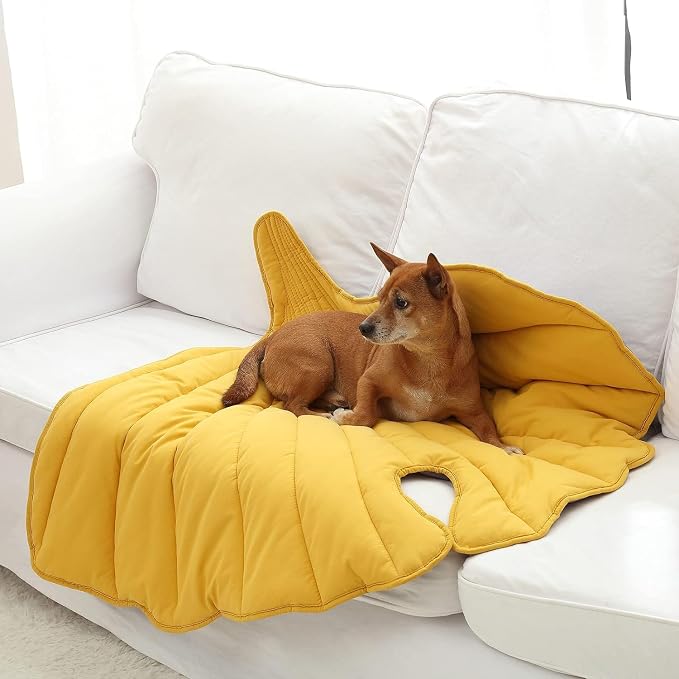 50x45 Inch Leaf Shaped Cotton Dog Blanket, Extra Large Pet Blanket - Image 3