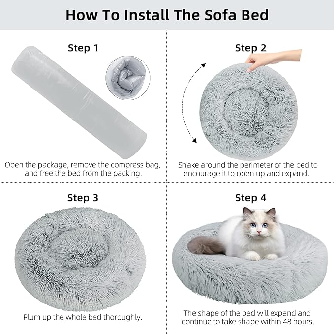 Cat Beds for Indoor Cats, 20 Inch Dog Bed for Small Melium Large Dogs, - Image 6