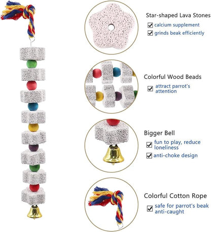 2 Pack Large Bird Chewing Toy, Parrot Beak Grinding Calcium Stone - Image 3