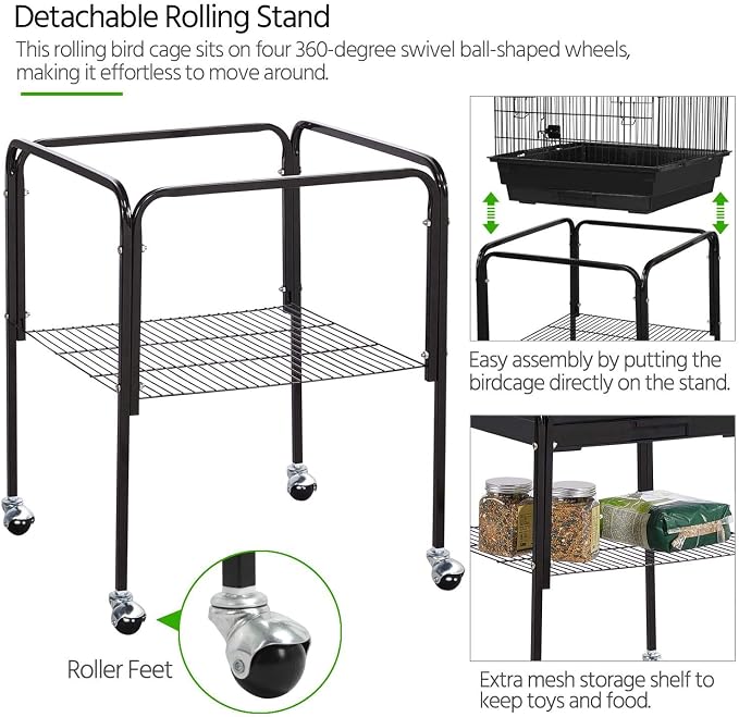 Yaheetech Open Top Rolling Parrot Bird Cage - Image 7