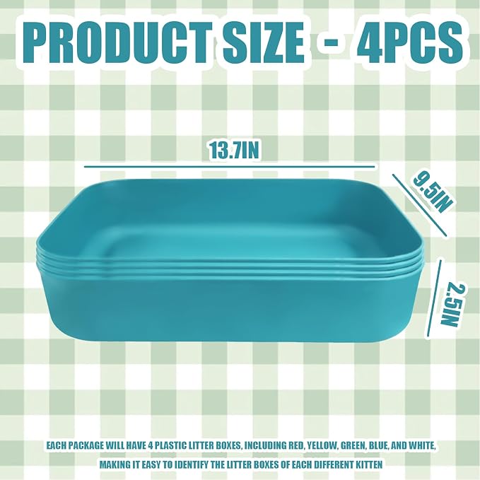 Small Litter Box, Plastic Kitten Litter Box, 13.9 x 9.8 x 3 Inch Open Litter Box - Image 2