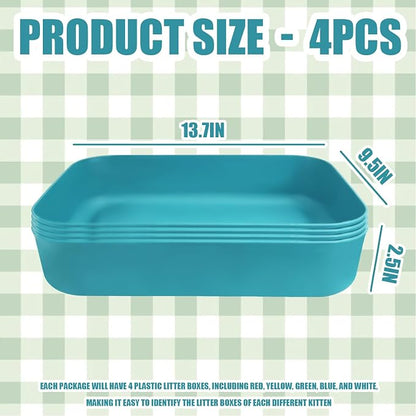 Small Litter Box, Plastic Kitten Litter Box, 13.9 x 9.8 x 3 Inch Open Litter Box - Image 2