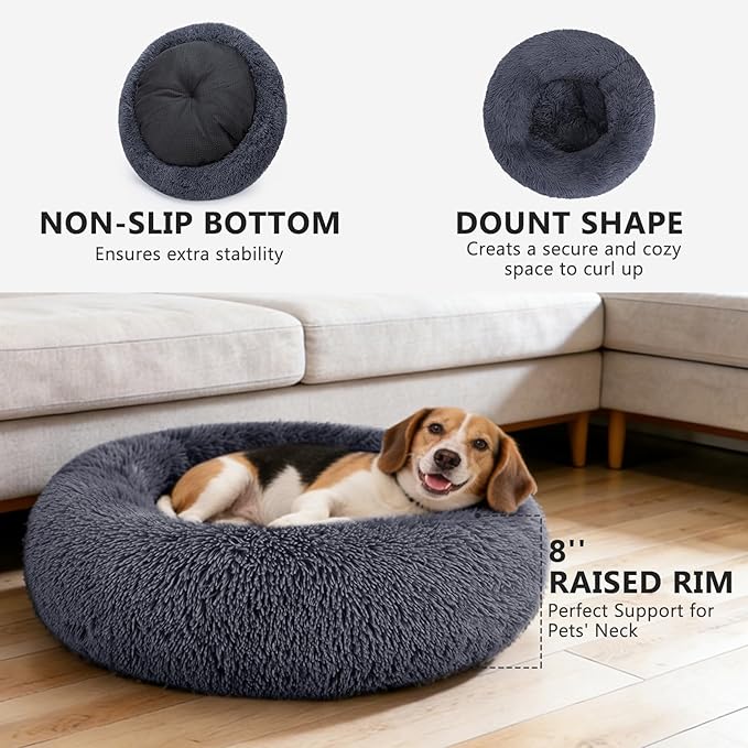 MIXJOY Orthopedic Dog Bed Comfortable Donut Cuddler Round Pet Beds Ultra Soft - Image 2