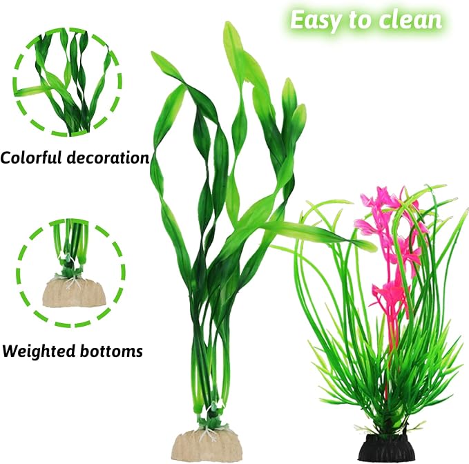 Fish Tank Accessories Aquarium Decorations Plants, Aquarium Decor Plastic Plants - Image 3