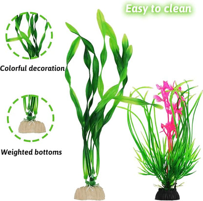 Fish Tank Accessories Aquarium Decorations Plants, Aquarium Decor Plastic Plants - Image 3