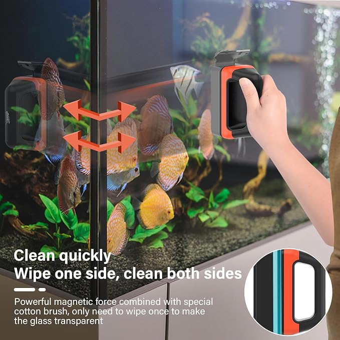 hygger Fish Tank Magnetic Glass Cleaner Two Detachable Algae Scraper - Image 5