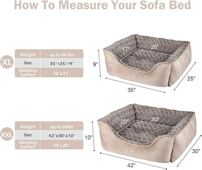 JOEJOY Rectangle Dog Bed for Large Medium Small Dogs - Image 4