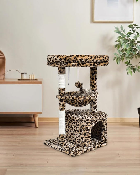 SYANDLVY Small Leopard Print Cat Tree - Image 2