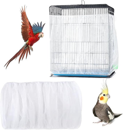 Bird Cage Seed Catcher, Bird Cage Net Cover Adjustable Bird Cage Netting Seed by Unknown