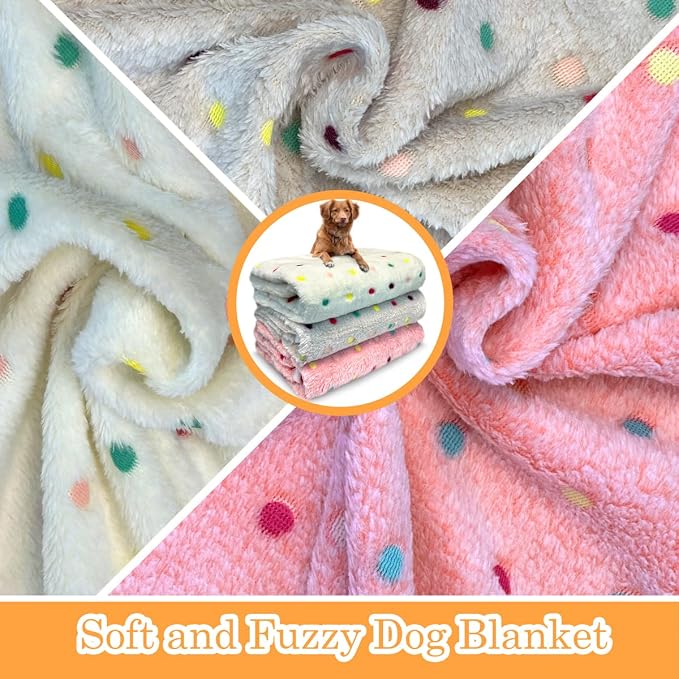 Dog Blankets for Medium Large Dogs, 3 Pack Washable Pet Throw 41" x 31" - Image 3