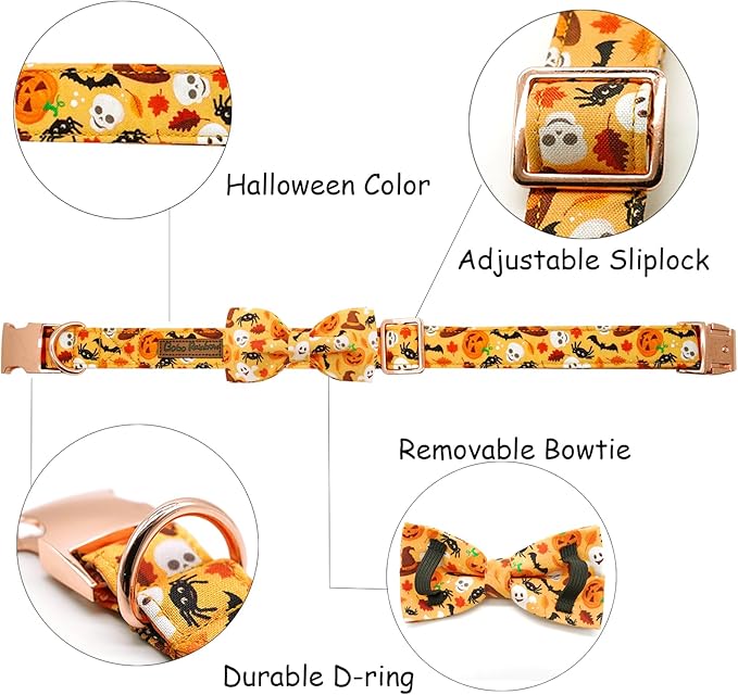 Halloween Dog Collar, Pet Collar Bow Fall Puppy Collar Girl Boy Holiday Pet - Image 2